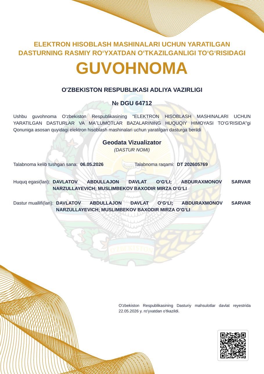 “Geodata Vizualizator” — DGU 64712, 22.05.2026